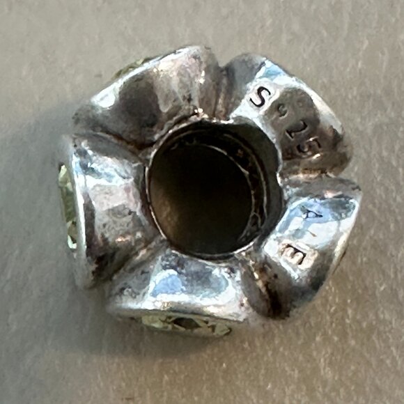 Authentic Pandora Charm - Silver & Green Oval Lights Charm S925 ALE - EUC - Picture 2 of 7